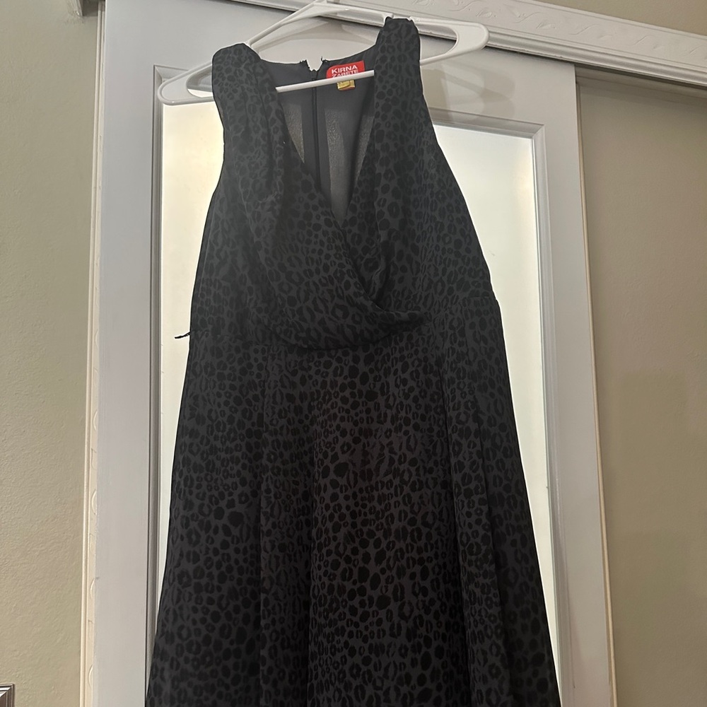Muted leopard grey and black dress